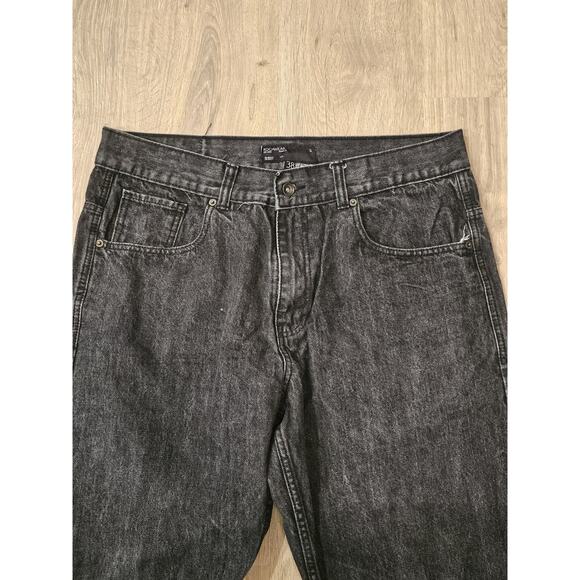 Vintage Y2K RocaWear Baggy Wide Leg Skater Jeans Red Embroidered Black 38X28 - Picture 10 of 11